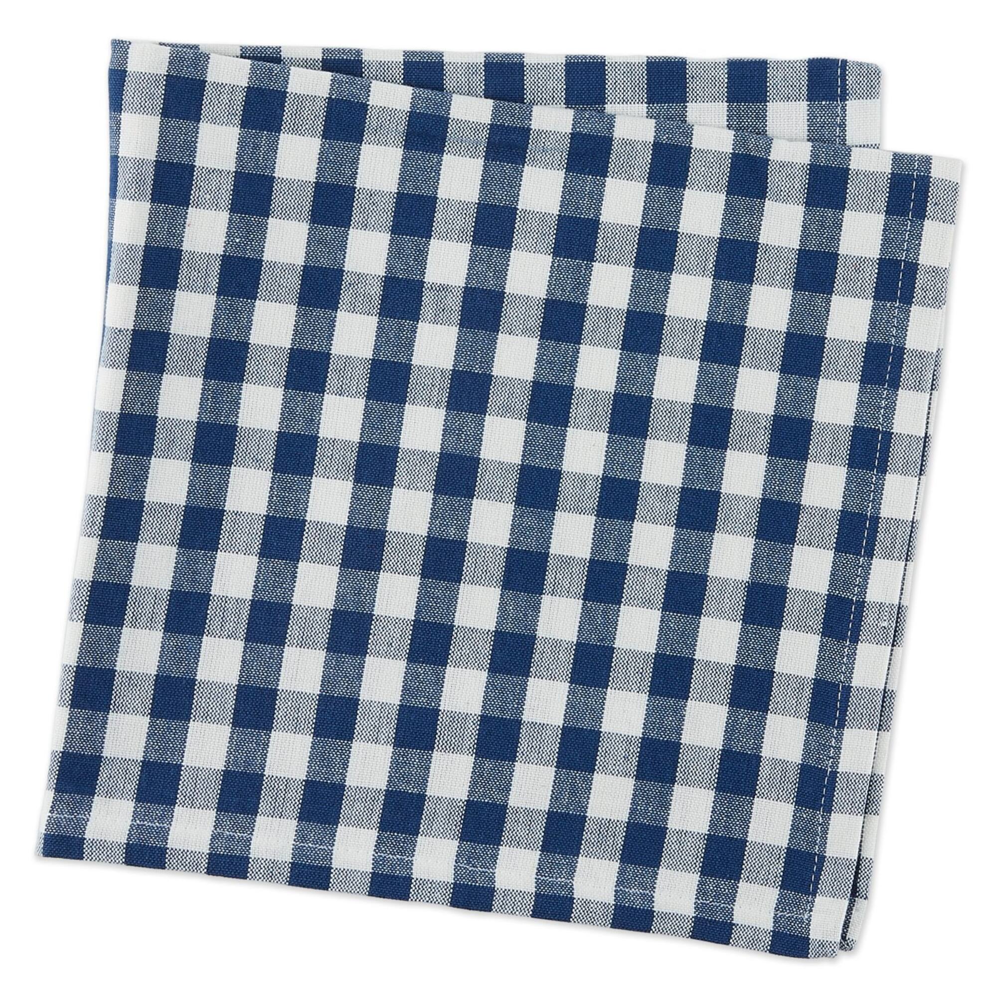 DII® Navy & Off White Gingham Cotton Napkins, 4ct.
